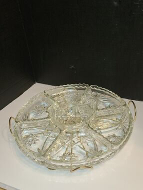 Vintage Anchor Hocking "Early American Prescut" (EAPC) glass lazy susan.